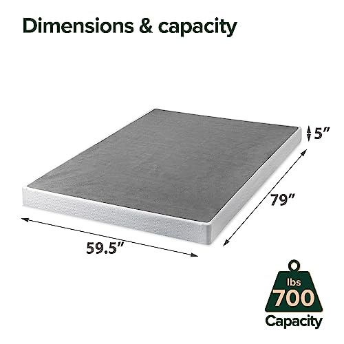 ZINUS 5 Inch Metal Smart Box Spring, 700 lbs Mattress Foundation, Strong Frame, Easy Assembly, Queen