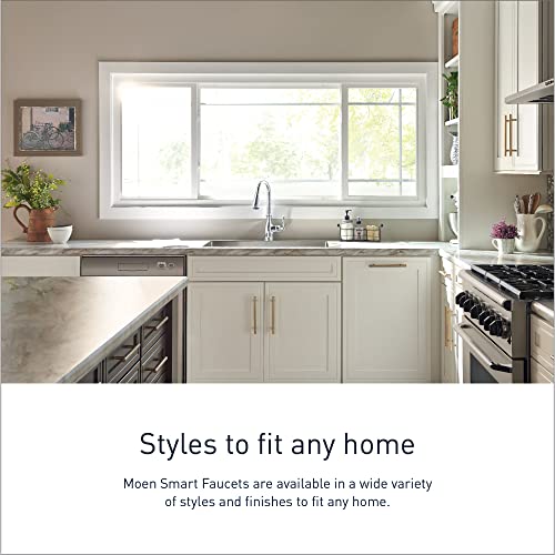 Moen 7185EVSRS Brantford Smart Faucet Touchless Pull Down Sprayer Kitchen Faucet with Voice Control and Power Boost, Spot Resist Stainless