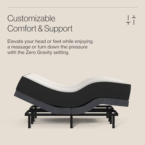 Nectar Premier Adjustable Base - Queen - Head & Foot Incline - Wireless Remote with Memory- 3 Massage Settings - 4 USB Ports - Anti-Snore & Zero Gravity
