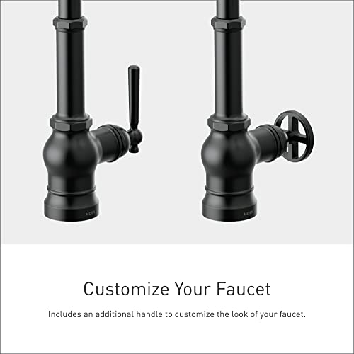 Moen Paterson Matte Black Smart Faucet Touchless Pull Down Sprayer Kitchen Faucet with Voice Control and Power Boost, S72003EVBL