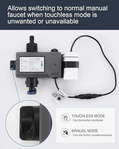 Touchless Kitchen Faucet Stainless Steel: WOWOW Mobile Motion Sensor Kitchen Sink Faucet with Sprayer, Automatic Smart Kitchen Faucet for Sink 1 or 3 Hole, Matte Black