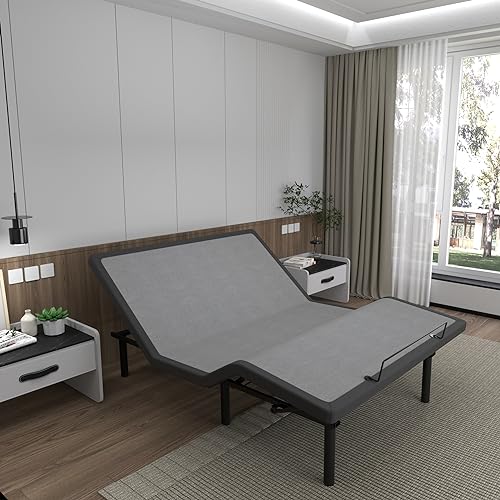 ESHINE Adjustable Bed Frame Smart Bed Queen - Quick Installation in 5 Minutes Electric Bed Base with Massage, Ergonomic Foot&Head Incline, Zero Gravity, Dual USB Ports, Under Bed Light, Queen