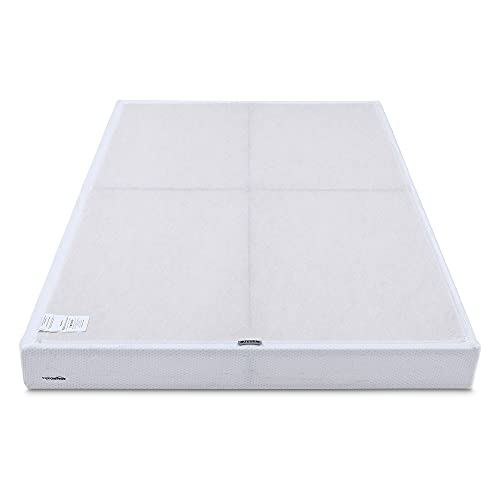 Amazon Basics Smart Box Spring Bed Base, 9 Inch Mattress Foundation, Strong Metal Frame, Quick Tool-Free Easy Assembly, Queen, White