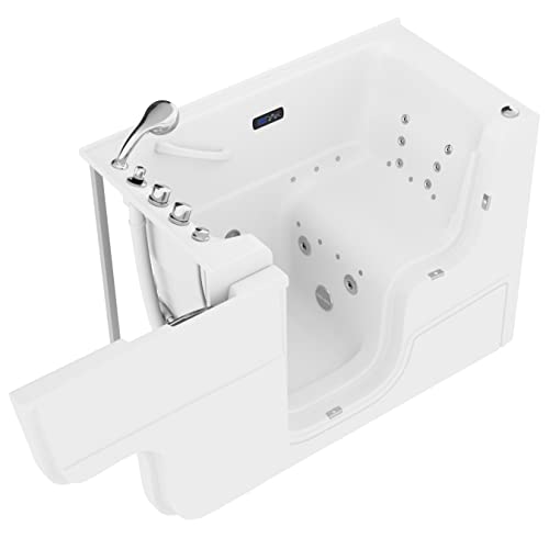 ANZZI Walk In Tub 53'' x 29'' Left Drain, Wheelchair Access, Air & Whirlpool Jets, Quick Fill, Handheld Shower, Aromatherapy, Chromatherapy, ADA-Compliant, Slip-Resistant, AutoDrain - 2953WCLWD