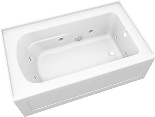PROFLO PFW6036ARSKN Hillsboro Three Wall Alcove Acrylic Whirlpool Tub with Right Drain - White