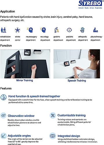 Syrebo Smart Mirror Therapy Box, Speech Mirror Training, Therapy Mirror for Hand Physical Therapy Mirror Box for Complex Regional Pain Syndrome Focal Dystonic Pain Relief