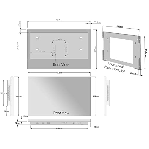 Soulaca 22 inches Smart Mirror TV for Bathroom IP65 Waterproof webOS System with Built-in Alexa ATSC WiFi Bluetooth SPA