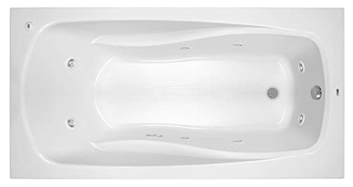 PROFLO PFWPLUSA7236WH PROFLO PFWPLUSA7236 Lansford 72" x 36" Whirlpool Bathtub with 8 Hydro Jets and EasyCare Acrylic - Drop In or Alcove Installation
