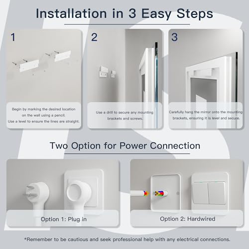 ISKM 20''x28'' Led Bathroom Mirror Front and Backlit Vanity Mirror Wall Mounted, Anti-Fog, Dimmable, Memory Function Mirror with Smart Touch button Waterproof and Shatter-Proof Makeup Mirror