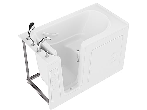 ANZZI Walk In Tub 60'' x 30'' Left Drain, Whirlpool & Air Tub with Quick Fill, Aromatherapy, Chroma therapy, White Finish Easy Maintenance with Powered Fast Drain - AMZ3060WILWS