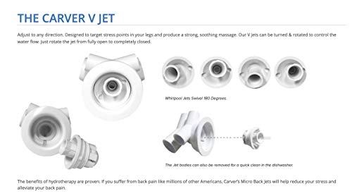Carver Tubs - CT6060 - Corner Whirlpool Bathtub w/ 6 Jets - 60"L x 60"W x 19.5"H - White Triangle Two Person Acrylic Tub