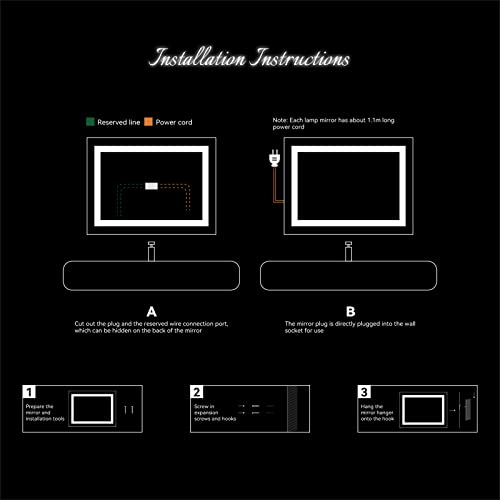 Bonnlo 32"×24" (800×600mm)Bluetooth Mirror,Led Bathroom Mirror Smart Mirror with Bluetooth Speaker, Anti-Fog Bathroom Led Mirror with Memory Touch, Dimmable Espejos Para Baños, Vertically/Horizontally