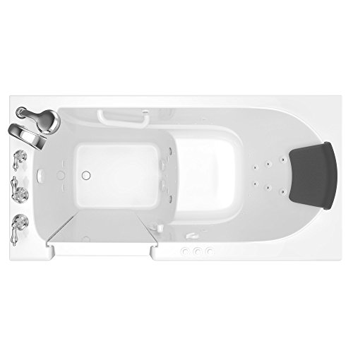 American Standard 3060.109.CLW Gelcoat Whirlpool and Air Spa 30"x60" Left Side Door Walk-In Bathtub in White