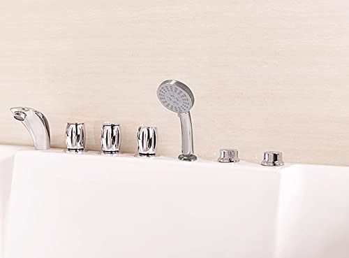 DECORAPORT 72 Inch Acrylic Alcove Whirlpool Hydromassage Bathtub 2 Person SPA Soaking Tub with Faucet, Shower head and Drain (D-DK-Q367)