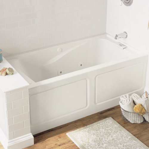 American Standard 2425VC-LHO.020 Evolution 5-Feet by 32-Inch Left-Hand Outlet Whirlpool Bath Tub with EverClean, Hydro Massage System I and Integral Apron, White