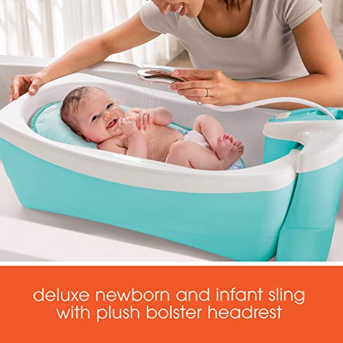 Summer Infant Lil Luxuries Whirlpool Bubbling Spa & Shower (Blue) - Luxurious Baby Bathtub with Circulating Water Jets, 2 Count (Pack of 1)