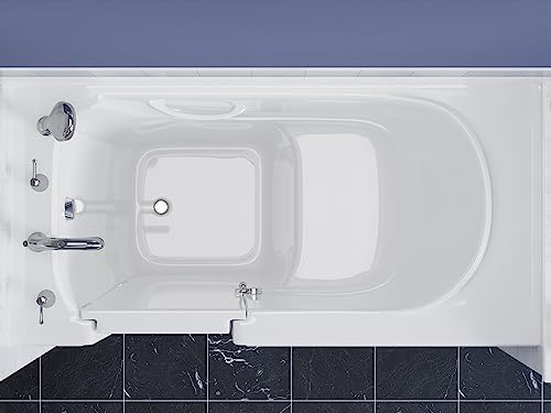 ANZZI Walk In Tub 60'' x 30'' Left Drain, Whirlpool & Air Tub with Quick Fill, Aromatherapy, Chroma therapy, White Finish Easy Maintenance with Powered Fast Drain - AMZ3060WILWS