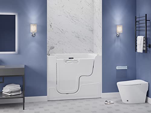 ANZZI Walk In Tub 53'' x 29'' Left Drain, Wheelchair Access, Air & Whirlpool Jets, Quick Fill, Handheld Shower, Aromatherapy, Chromatherapy, ADA-Compliant, Slip-Resistant, AutoDrain - 2953WCLWD