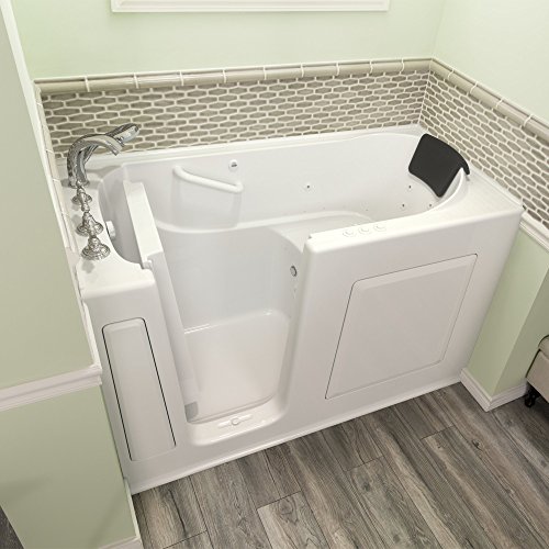 American Standard 3060.109.CLW Gelcoat Whirlpool and Air Spa 30"x60" Left Side Door Walk-In Bathtub in White