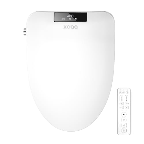 XCQQ Bidet Toilet Seat Round,Electric Toilet Seat Bidet Round,Smart Toilet Seat Bidet,Unlimited Warm Water,Vortex Wash,Electronic Heated,Warm Air Dryer,Rear and Front Wash,LED Light,Need Electricity