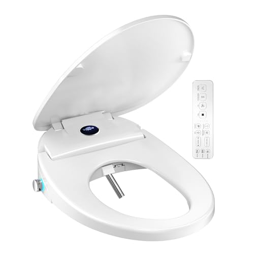 XCQQ Smart Bidet Toilet Seat,Wireless Remote Control,Unlimited Warm Water,Soft Close Toilet Lid,Electronic Heated,Display Screen,Vortex Wash,Warm Air Dryer,Rear and Front Wash,LED Night Light
