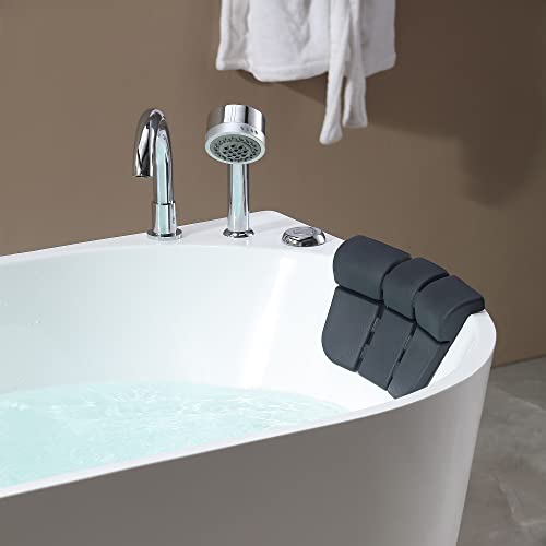 Empava 59" Freestanding Whirlpool Hydro Massage Bathtub, Acrylic 8 Jets Tub, 59" x 30", ETL Certificated, Includes Faucet, Handheld Shower, and Waterproof Pillows