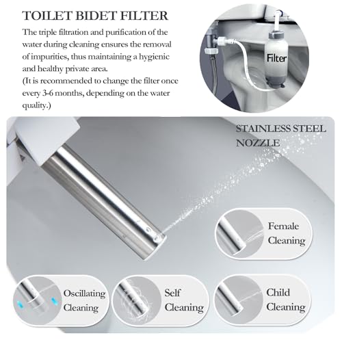 XCQQ Smart Bidet Toilet Seat,Wireless Remote Control,Unlimited Warm Water,Soft Close Toilet Lid,Electronic Heated,Display Screen,Vortex Wash,Warm Air Dryer,Rear and Front Wash,LED Night Light