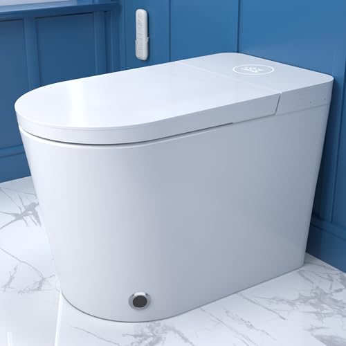 ARRISEA Smart Bidet Toilet with Auto-open/close Lid, Auto Flush Smart Toilet with Warm Water Washing, Heated Bidet Seat, Adjustable Dryer, Toilet with Bidet and LED Display