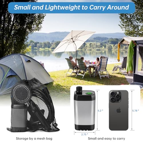 AlpsWolf Portable Shower for Camping, 6000mAh Rechargeable Camping Shower with Digital Power & Temperature Display, Portable Shower for Camping, Beach, Hiking, Outdoor Travelling, Pet Cleaning