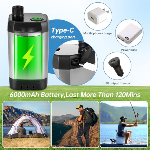 AlpsWolf Portable Shower for Camping, 6000mAh Rechargeable Camping Shower with Digital Power & Temperature Display, Portable Shower for Camping, Beach, Hiking, Outdoor Travelling, Pet Cleaning