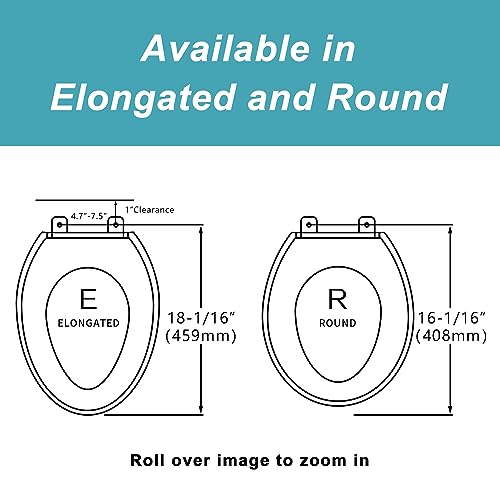 ZMJH A102 Bidet Toilet Seat, Elongated Smart Unlimited Warm Water, Vortex Wash, Electronic Heated, Warm Air Dryer, Rear and Front Wash, LED Light, Need Electricity, White, (Elongated)