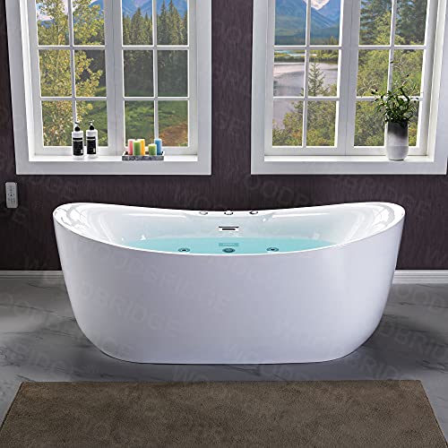 WOODBRIDGE B-0034/BTS1611 71" x 31.5" Whirlpool Water Jetted and Air Bubble Freestanding Bathtub