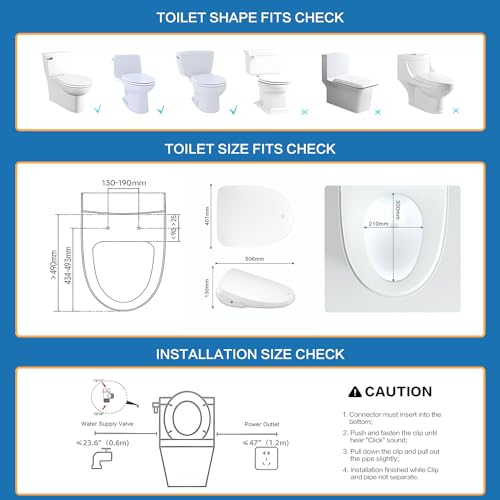 FN3 Smart Bidet Toilet Seat,Elongated Toilet Seat Slow Close,Electric Heated Bidet with Pre Wet, Aerated Cleansing,Endless Warm Water,Air Dryer,Toilet Seat with Bidet,Remote Control