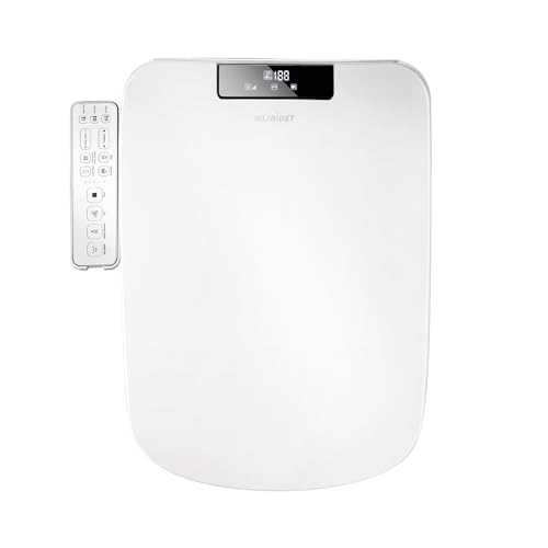 WLJBIDET Smart Bidet Square Toilet Seat for Rectangle Toilets,Electric Bidet Toilet Seat,Rectangular Heated Toilet Seat with Bidet,Adjustable Air Dryer and Warm Water, Front and Rear Oscillating Wash