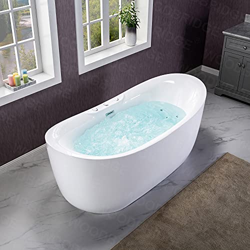 WOODBRIDGE B-0034/BTS1611 71" x 31.5" Whirlpool Water Jetted and Air Bubble Freestanding Bathtub