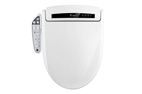 Empava Electric Smart Bidet Seats for Elongated Toilets Heated Toilet Seat with Warm Air Dryer and Temperature Controlled Wash Functions in White Model 2021