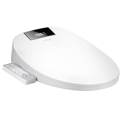 WLJBIDET Round Bidet Toilet Seat,Unlimited Warm Water,Vortex Wash,Electronic Heated,Warm Air Dryer,Bidet Seat,Rear and Front Wash,LED Display,Need Electrical,Bidet Seat Round,Bidet Round Toilet Seat