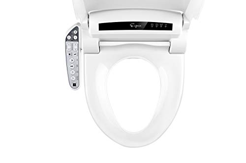 Empava Electric Smart Bidet Seats for Elongated Toilets Heated Toilet Seat with Warm Air Dryer and Temperature Controlled Wash Functions in White Model 2021