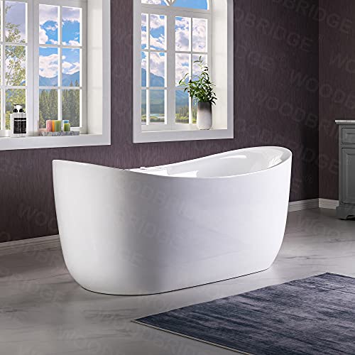 WOODBRIDGE B-0034/BTS1611 71" x 31.5" Whirlpool Water Jetted and Air Bubble Freestanding Bathtub