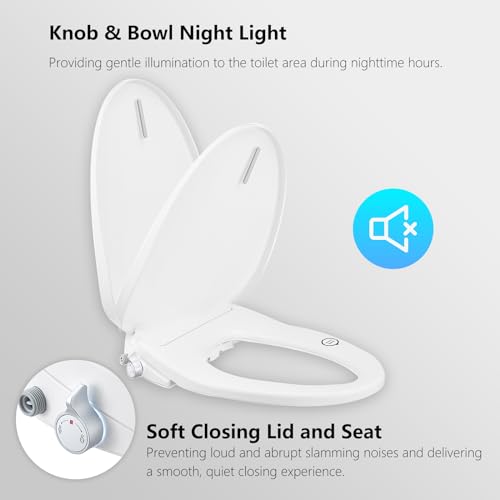 UYXMTPY Elongated Electronic Bidet Toilet Seat with Wireless Remote Control,Heated Toilet Seats Smart Bidet, Warm Air Dryer,Temperature Controlled Wash and Soft-close Functions (TE001-116)