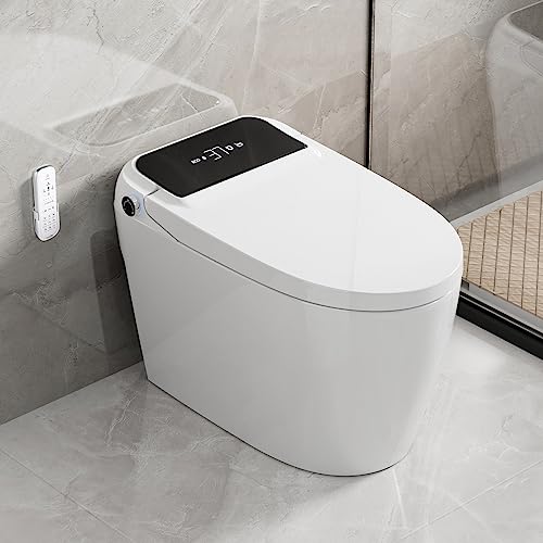 LDian Tankless Smart Bidet Toilet, Large Screen With Elongated Seat, Toilet With built in bidet, Heated Toilet Seat,Warm Bidet, Auto Open&Close, Auto Flush, Nightlight, One Piece Toilet for Bathroom…