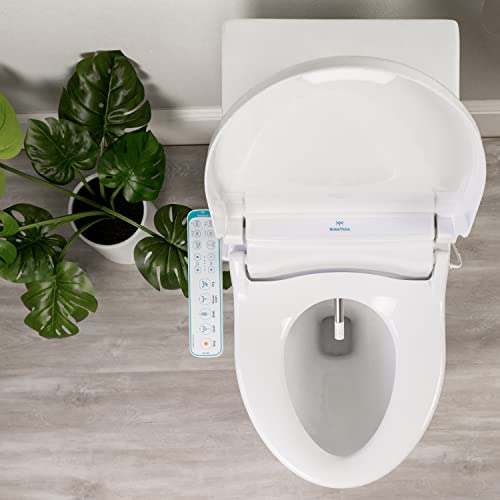 BidetMate 1000 Series Electric Bidet Heated Smart Toilet Seat with Heated Water, Side Control Panel, and Warm Air Dryer - Adjustable and Self-Cleaning - Multiple Wash Settings - Elongated