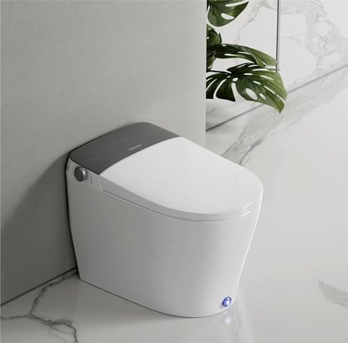 VANCOCO Smart Toilet with Bidet Built In, 1.27 GPF Automatic Flush Bidet Toilet with Auto Open/Close, Elongated Japanese Toilets for Bathroom with Night Light, Warm Water, Heated Seat, Remote Control
