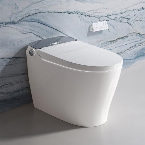 Uncle Brown Smart Toilet with Bidet Built-in,Bidet toilet with Instant Warm Water Wash and Elongated Heated Toilet Seat, Smart Toilets for Bathrooms with Auto Flush,Night Light,Digital Display,Remote