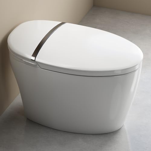 Smart Bidet Toilet with Heated Seat, Modern One Piece Tankless Toilet with Auto Flush, Foot Sensor Flush, Power Outage Flush, IPX4 Waterproof, LED Nightlight, Soft Close.