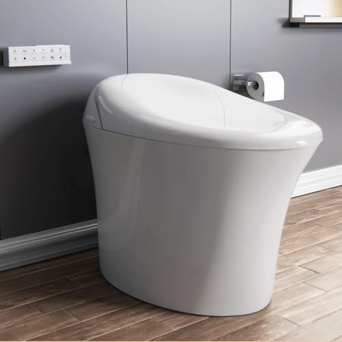 ELLAI Luxury Smart Toilet with Bidet Built In, ADA Bidet Toilet with Remote Control,Elongated Japanese Toilet with Automatic Opening/Auto Flush/Deodorization/Heated Seat/Warm Water/Air Drying
