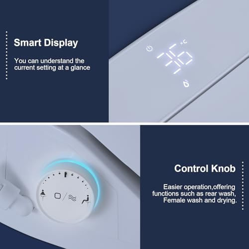 ZMJH ZMA210S Electronic Smart Bidet Toilet Seat,Self Cleaning Hydroflush,Hybrid Heating,Heated Dryer,Nightlight,Vortex Wash, remote control,White (Elongated ZMA210S)