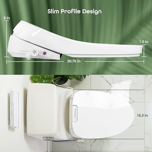 BidetMate 3500 Series Electric Bidet Heated Smart Toilet Seat with Automatic Opening and Closing Lid & Seat, Unlimited Heated Water, Remote, Warm Air Dryer, and Self-Cleaning - Fits Elongated Toilets