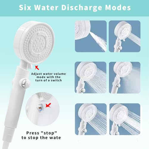Didumoine Portable Shower, Camping Shower Rechargeable Electric Shower Pump with USB-C & Smart Digital Display, Multifunctional Handheld Shower Head for Rinsing, Hiking, Rving, Beach Vacations (Blue)