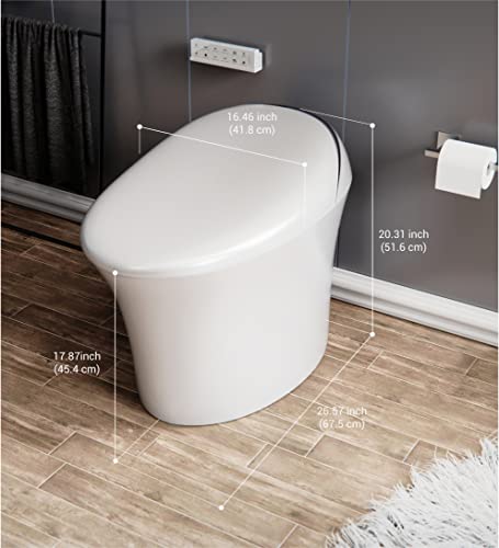 ELLAI Luxury Smart Toilet with Bidet Built In, ADA Bidet Toilet with Remote Control,Elongated Japanese Toilet with Automatic Opening/Auto Flush/Deodorization/Heated Seat/Warm Water/Air Drying